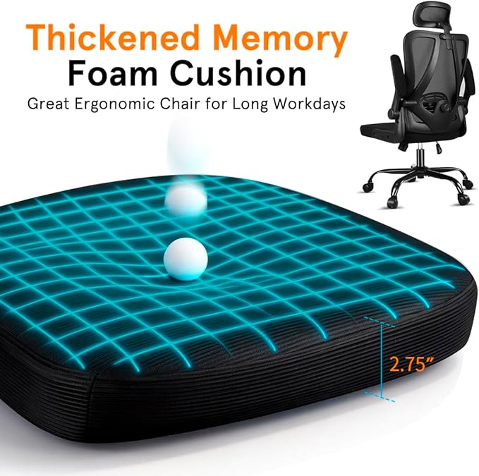 Ergonomic Office Chair, 400 LBS Office Chair Computer Rolling Comfortable Gaming Mesh Office Chair with Adjustable Lumbar Support High Back Desk Chair for Home Work (Lower)