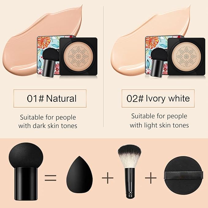 Linasi Clear Cover Beauty Cream - Air Cushion CC Cream, Moisturizing Concealer, Long Lasting Makeup (A-Lvory)