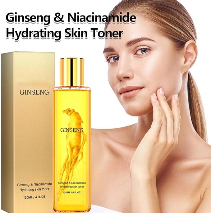 2PCS Ginseng Facial Toner Shrink Pore Moisturizing Oil Smoothing Whitening Facial Skin Care Toner Water