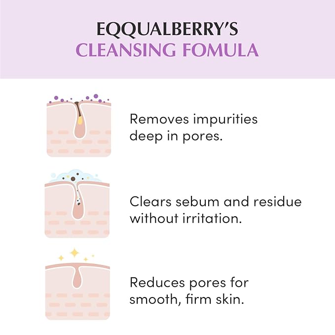 EQQUALBERRY Purple Rice 3-Step Pore Care & Glass Skin Trio – Cleansing Oil, Pack Cleanser & Pore Minimizing Serum | Complete Korean Skincare for Double Cleansing, Pore Refining & Skin Prep