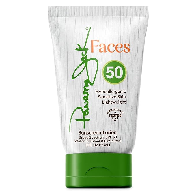 Panama Jack Faces Sunscreen Lotion - SPF 30, Broad Spectrum UVA/UVB Protection, Hypoallergenic, PABA, Paraben, & Gluten Free, 3 FL OZ (Pack of 1)