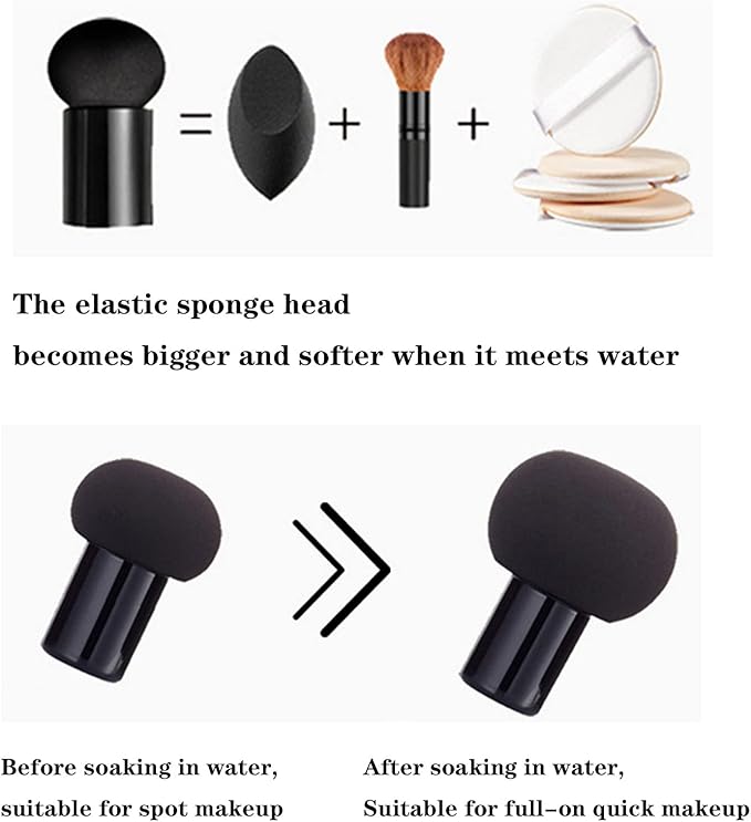 UYI Mushroom Head Air Cushion CC Cream Foundation U.Yi Refreshing Flawless Little Mushroom BB Cream UYI CC Cream Waterproof Oil Control Full Cover Foundation Natural Coverage (21#+23#)