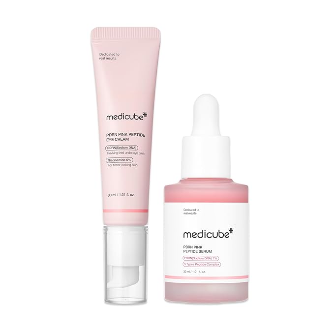 medicube PDRN Peptide Serum Duo for Face & Eye: PDRN Peptide Eye Serum and Salmon DNA Facial Serum for Radiant, Plump Skin | Korean Skincare, Gifts for Women, Skin Care Set