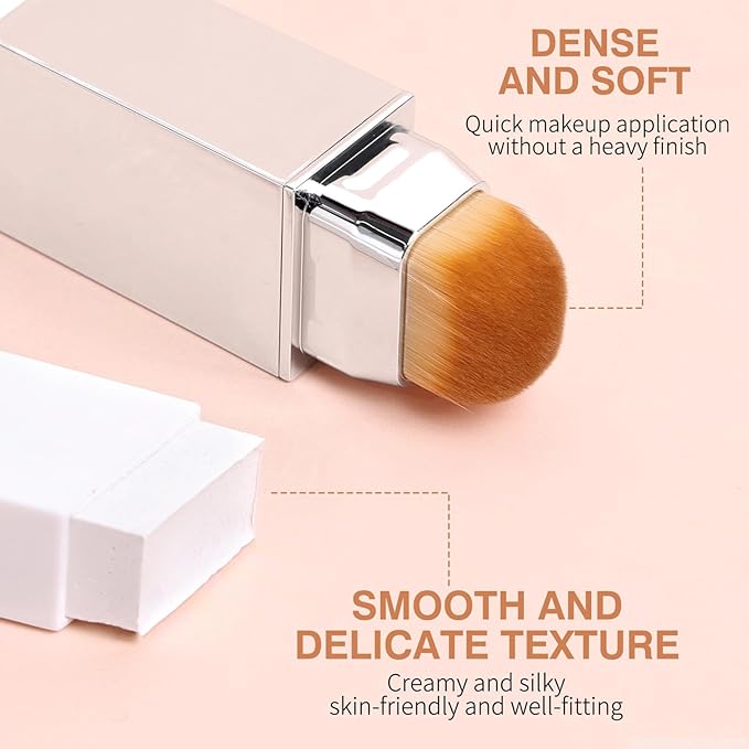 New Blanc Cover Cream Stick V - Color Changing Foundation Stick - Hydrating Concealer Base Makeup, Dual-Ended with Built-in Brush, Portable for Daily Use (Natural)