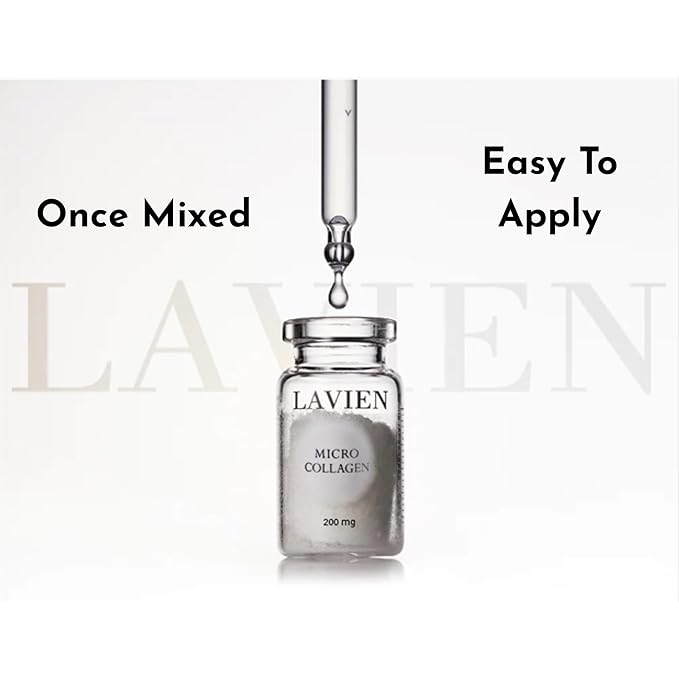 Lavien Collagen Ampoule Professional Program - Activating Booster, Ceramide, Elastin, Hyaluronic Acid, All Skin Types - 30ml Booster Bottle, 4-200mg Collagen with Dropper