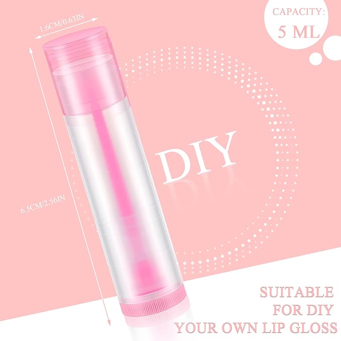 Sumind 300 Pcs Lip Balm Tubes Empty Plastic Lip Gloss Balm Containers Twist-up Empty Lipstick Tubes with Caps for DIY Homemade Lipsticks Homemade Solid Perfume, 5 ml, Colorful, BPA Free & Leak Free