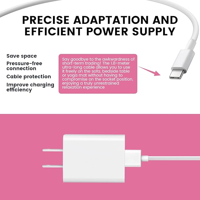 Charger Compatible with Medicube Age-R Booster Pro Replacement Power Adapter USB Charger Cord for Booster Pro Face Device