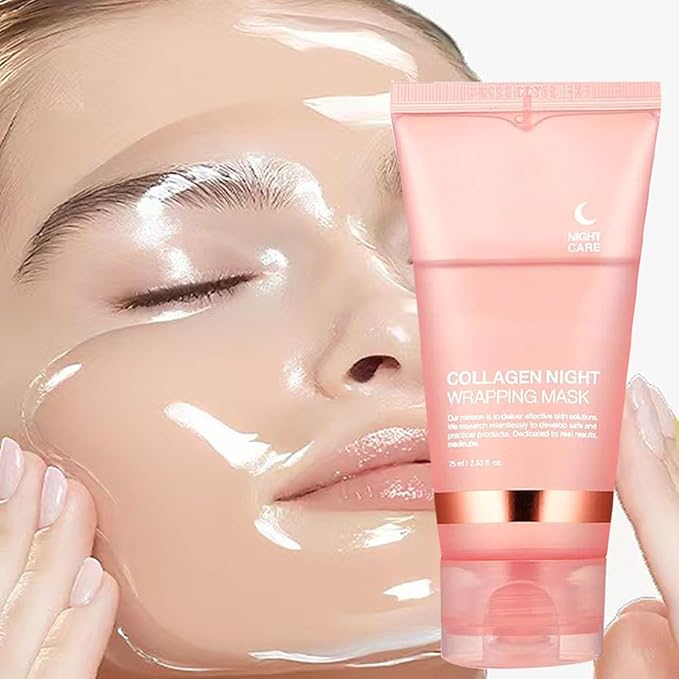 Collagen Face Mask Hydrating Mask Collagen Night Wrapping Peel Off Facial Mask Pack ,Brightening Firmer Appearance Elasticity And Hydration Care, Reduces Sagging And Dullness, Korean Skin Care