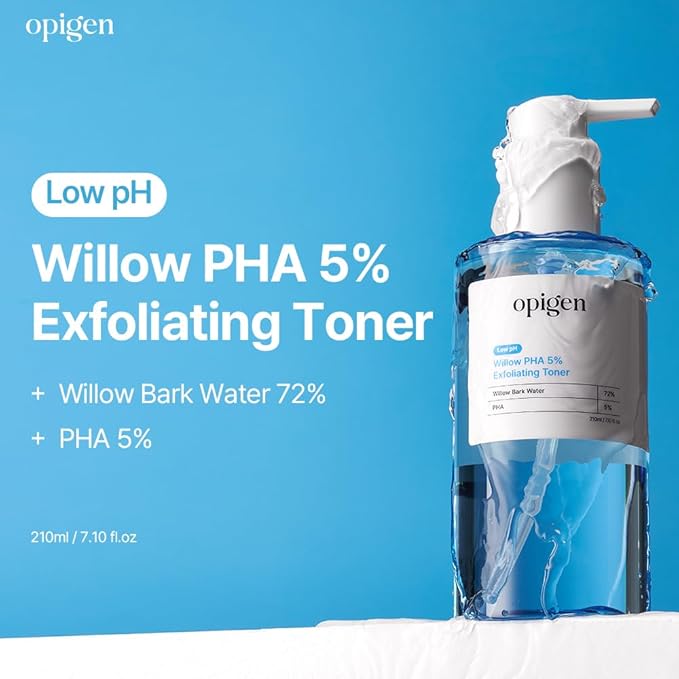Low pH Willow PHA 5% Exfoliating Toner, Gentle Daily Toner for Brightening, Smoothing, and Clearer-Looking Skin, 7.1 Fl Oz Korean Skin Care