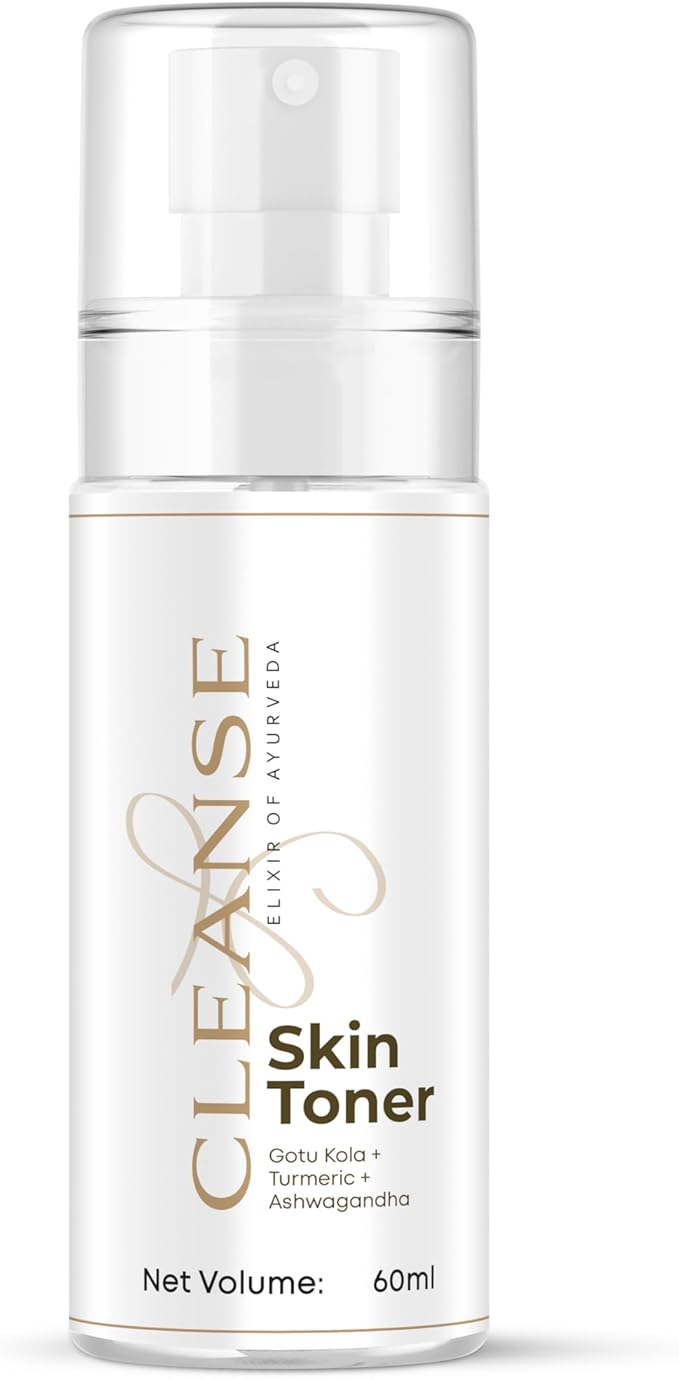 Cleanse Ayurveda Skin Toner with Green Tea & Aloe Vera for Wrinkles & Fine Lines, Radiating Face Toner for Women & Men, for All Skin Types, 1.7 Fl Oz