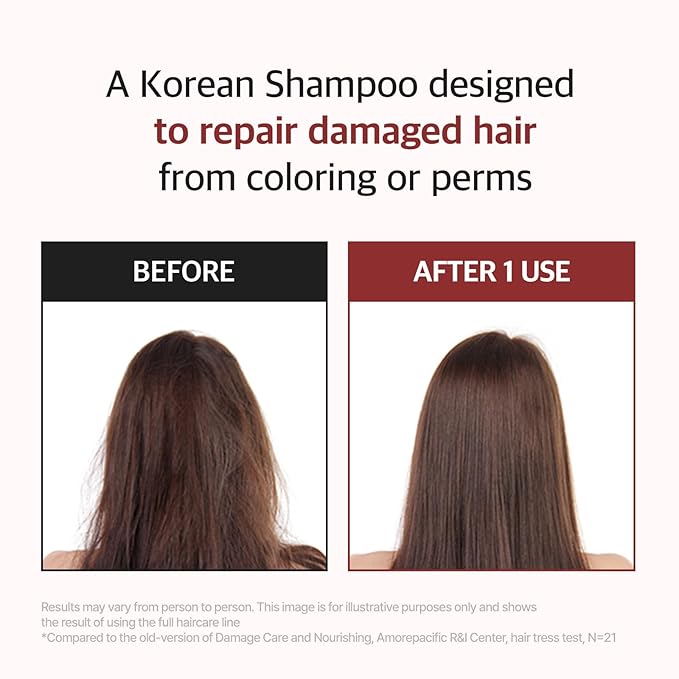 RYO Damage Care & Nourishing Shampoo with Korean Ginseng & Caffeine - Repair and Moisturizing, Anti Loss Care, Strengthening hair roots, 16 Fl Oz.