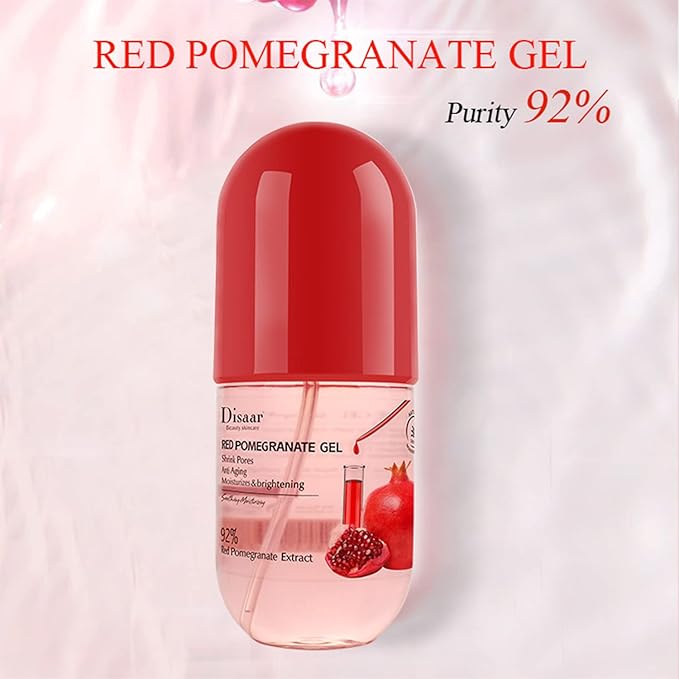 DISAAR Beauty Aloe Vera Gel Cracked Skin Refreshing After Sun Moisturizing 280ml/9.45oz… (Red Pomegranate Gel)