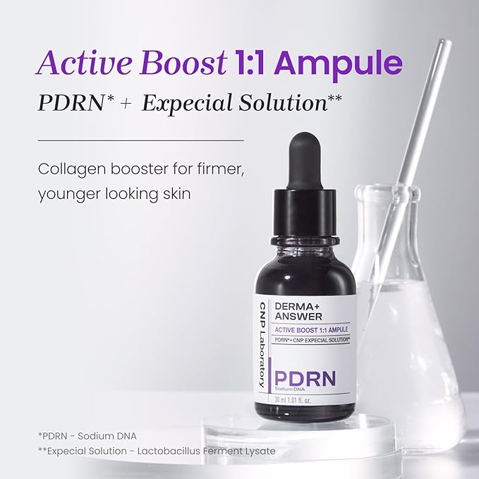 CNP PDRN Active Boost Duo - Salmon DNA Milky Toner & Serum for Face, Anti-Aging Booster, Skin Barrier Repair, Korean Skin Care