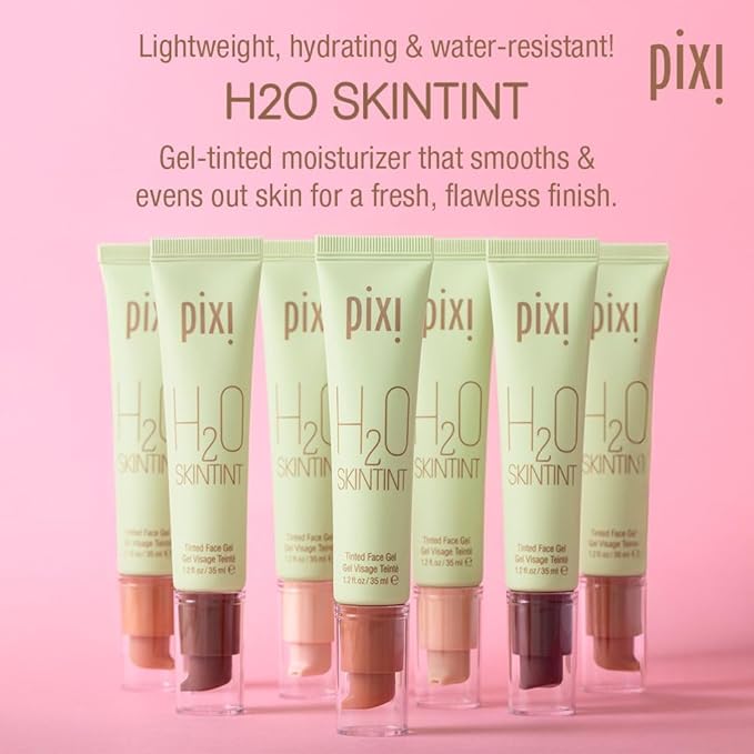 Pixi H2O SkinTint | Tinted Gel Moisturizer | Lightweight, Hydrating & Water-Resistant | Evens Tone & Reduces Redness | Beige | 1.2 fl oz/35 ml