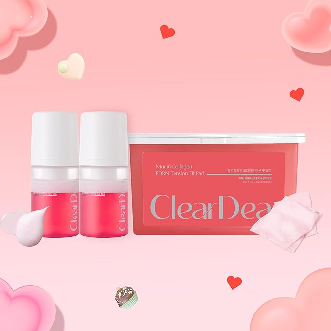 Pink Glow Essentials Duo – Tension Fit Cooling Pads & Bubble First Essence Duo (2 Count) | Hydrating & Glow Skincare Set