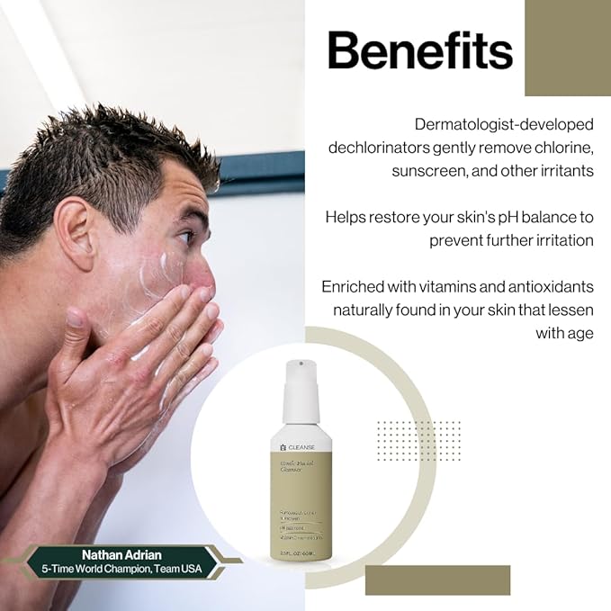 Dermasport Skin Care Set for Men and Women Athletes, SPF 50 Face Sunscreen + Gentle Cleanser, Daily Routine for Pre/Post Workout, Travel Kit, Sensitive Skin