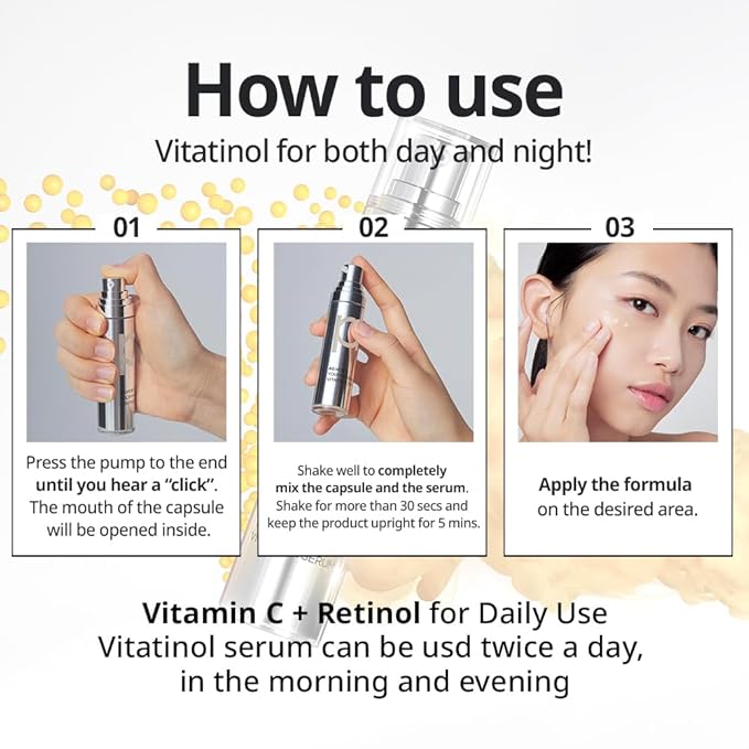 Primera Self Care Gift Set – Vitatinol Serum Gel Mask (4EA) + Retinol Vitamin C Serum (21g) | Korean Anti-Aging Skincare Duo for Firming, Hydration & Radiance, Gift Set