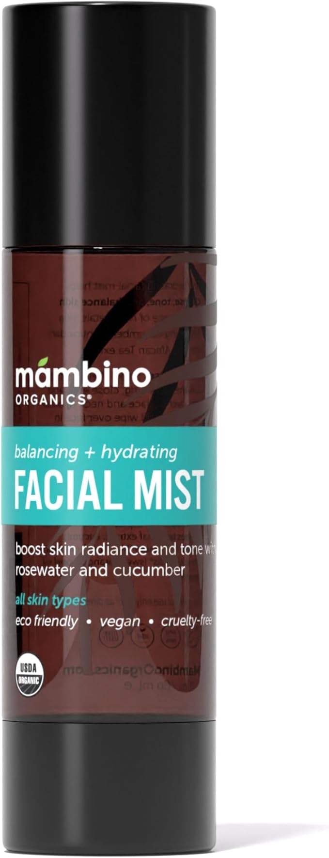 Mambino Organics Hydrating Facial Mist & Toner, Organic Rose Water Face Mist with Cucumber, Vegan Facial Spray for Sensitive Skin, Cruelty-Free Skincare, 4 fl oz