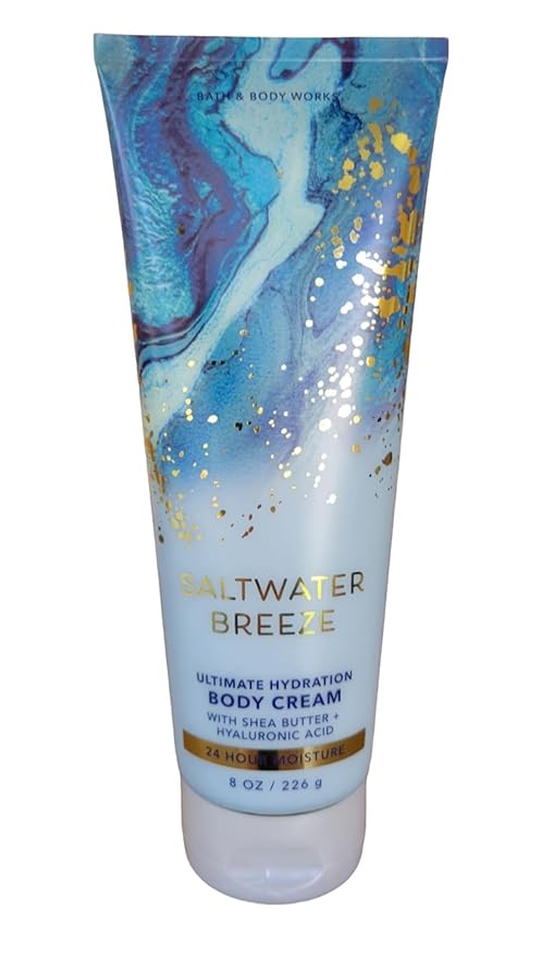 Bath & Body Works Saltwater Breeze Ultimate Hydration Body Cream Gift Set For Women, 8 Fl Oz (Saltwater Breeze)