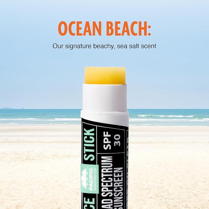 Pacific Shaving Company SPF 30 Broad Spectrum Face Sunscreen Stick - Portable Mineral Sunscreen for Face with Aloe Vera, Coconut Oil + Vitamin E - Clear, Non-Greasy Travel Size Sunblock Stick (2 Pack)