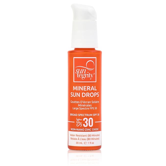 Suntegrity Mineral Sun Drops SPF 30 | Broad Spectrum Zinc Oxide Sunscreen for Face | Vegan, Reef-Safe, Non-Greasy Daily Sun Protection | Fragrance-Free, Lightweight Formula