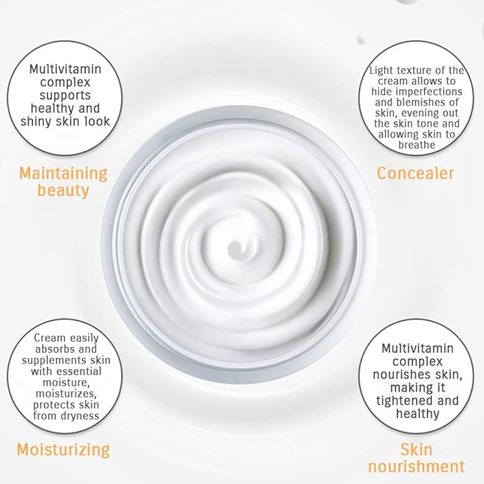 BIOAQUA V7 Toning Light Cream For Lazy Makeup Multivitamin Complex Oat Hyaluronic Acid Concealer Moisturizing 50g