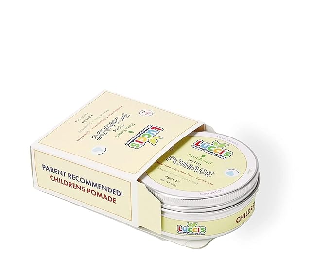 LUCCI’S CHILDRENS GROOMING SUPPLY Baby Hair Gel – 5oz Plant-Based Styling Hair Pomade for Infants – No Parabens or Sulphates – Medium Shine and Strong Hold Hair Paste for Kids