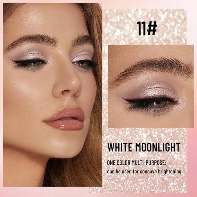 G11 Hxssll Pearlescent mini Eyeshadow Highly Pigmented Blend Matte & Shimmer EyeShadow,Cream Moisturizing Waterproof&Long Lasting Eye Makeup Natural Luminous Makeup Look (B11, 1 Count (Pack of 1))