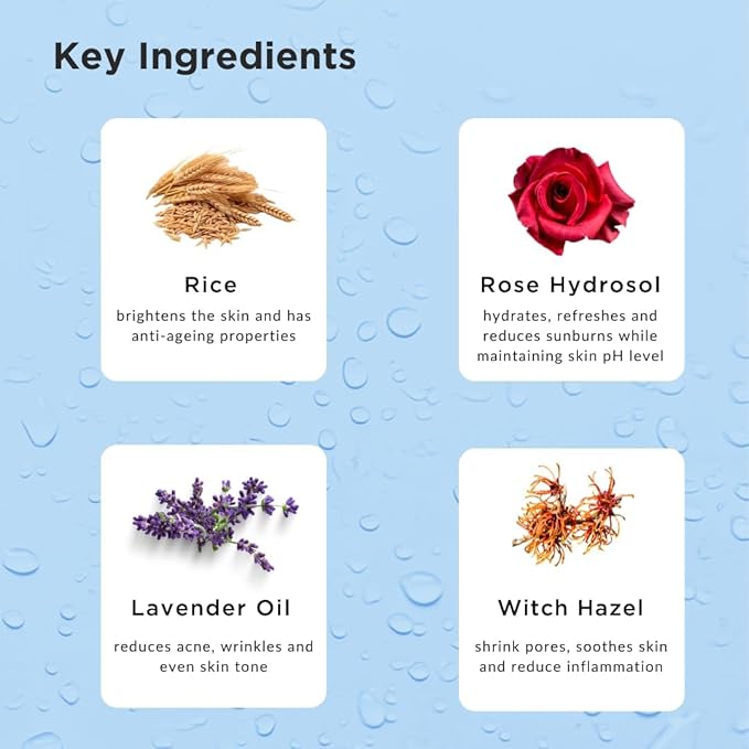 DK Refreshing Rice Water Toner | Korean Face Toner Plus Mist for Glowing Skin| Hydrating and Pore Tightening| for Men and Women| All Skin Types |100ml