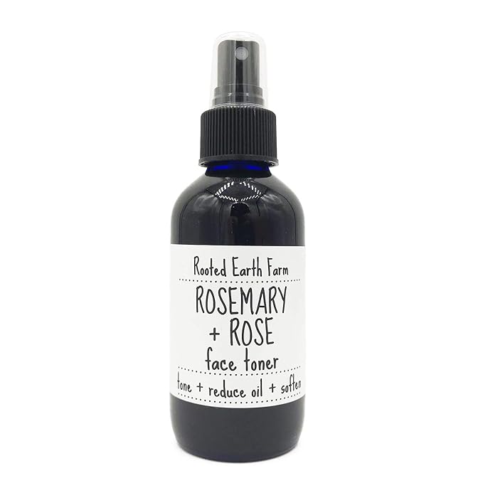 Rosemary and Rose Herbal Face Toner Spray 4 oz for Oily Skin