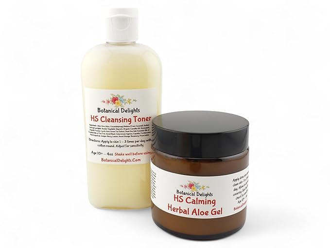 Hidradenitis Suppurativa Cleansing Toner and Calming Herbal Aloe Gel - Designed specifically to soothe HS flare-ups - Allows the toxins inside to drain and nourishes the skin