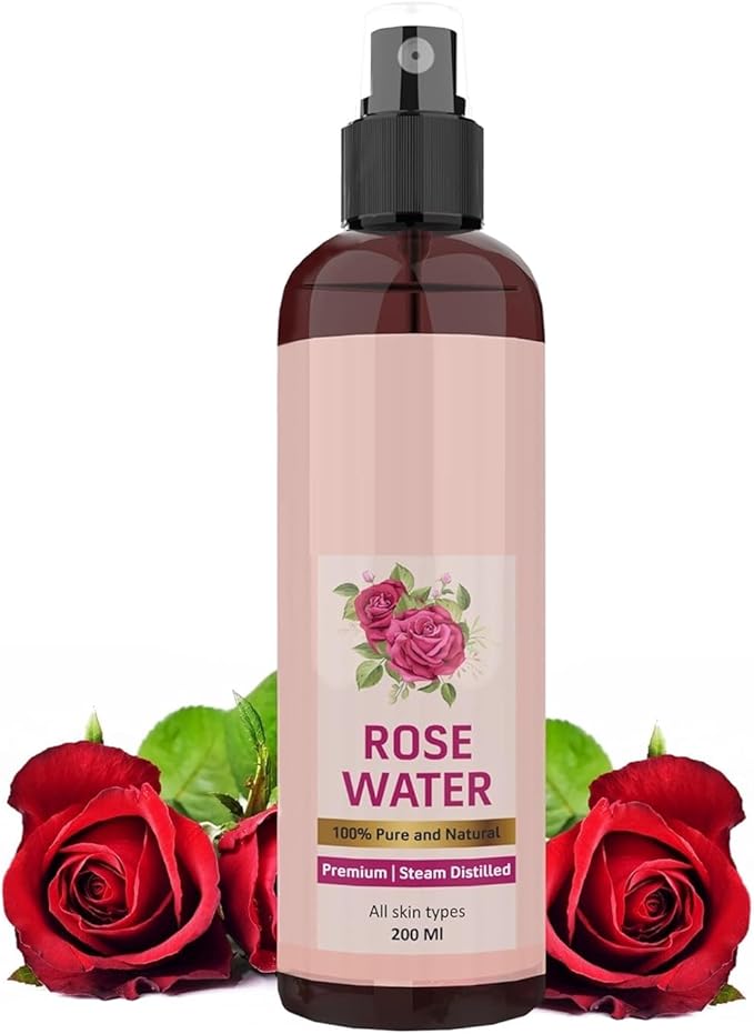 6.76floz Pure & Natural Rose Water/Skin Toner Mist Spray - 200Ml - Steam Distilled - Gulab Jal - Alcohol & Chemical Free
