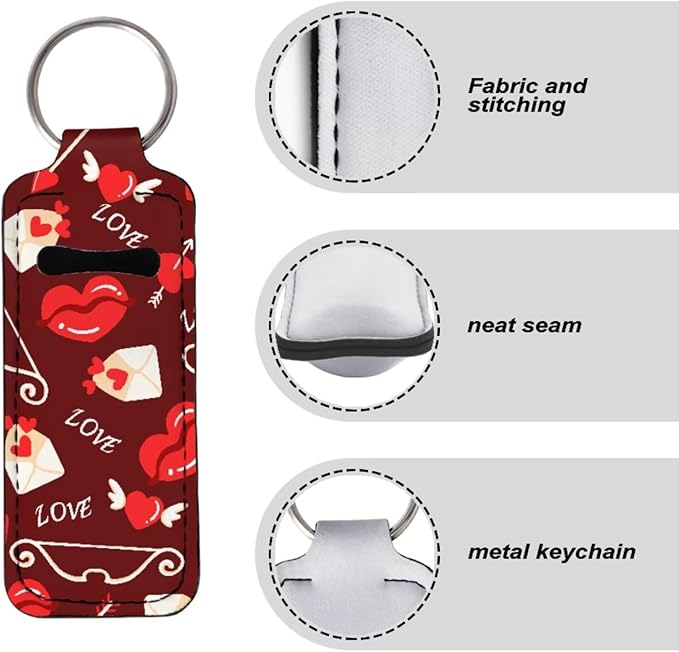 Pensura Chapstick Holder Keychain Fashion 5 Pcs Car Keychain Holder Portable Chapstick Holder Keep from Scratched and Dust