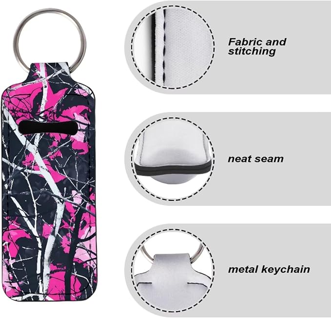 Pensura Chapstick Holder Keychain Fashion 5 Pcs Car Keychain Holder Portable Chapstick Holder Keep from Scratched and Dust