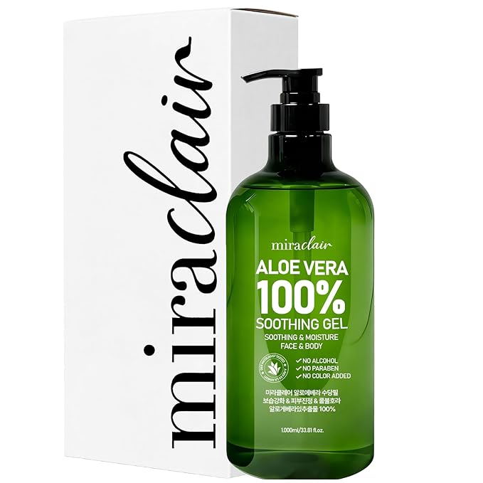 100% Pure Aloe Vera Soothing Gel – Aloe Vera Gel 1000ml, Moisturizing & Calming Skin Care for Face & Body Hair 33.81 fl oz