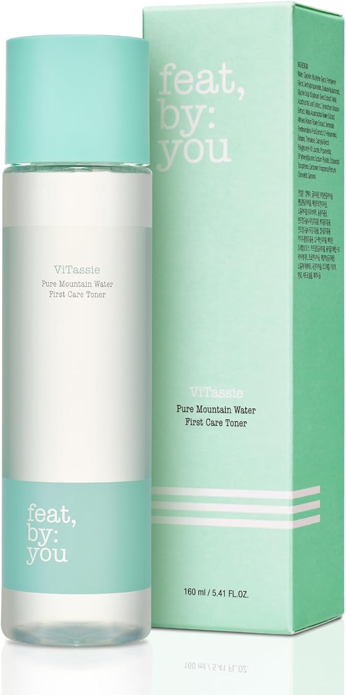 Feat By You ViTassie Pure Mountain Water First Care Toner - (5.41 FL OZ) Hydrating Toner for Face with Vitamin C & Hyaluronic Acid, Korean Skin Care Pore Minimizer Facial Toner, Vegan, Made in Korea