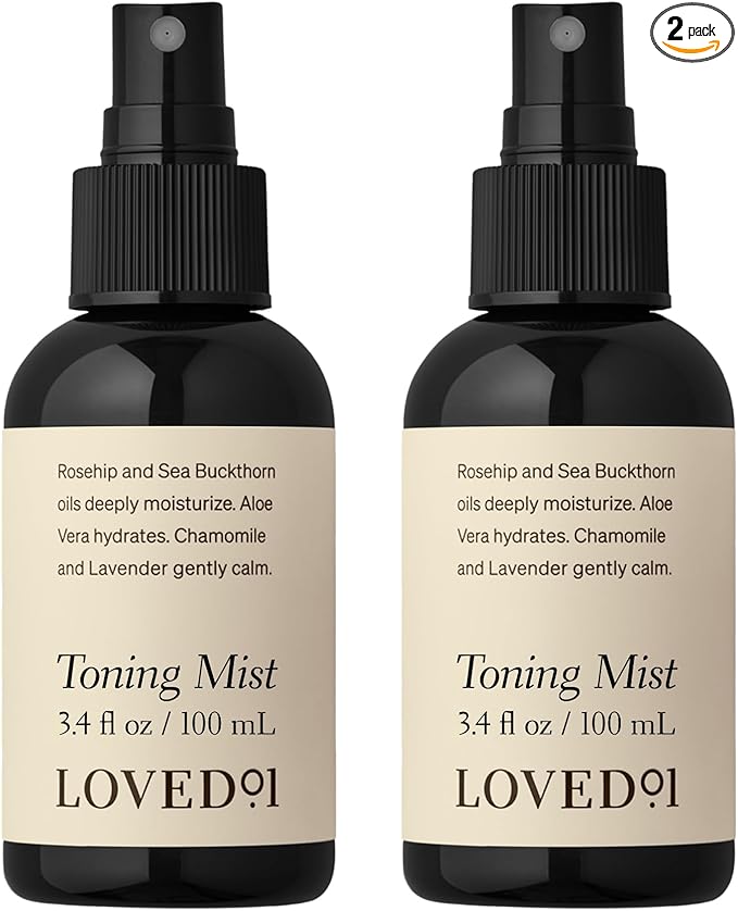 Loved01 Face & Body Toning Mist, John Legend Skincare, Hydrating & Soothing Toner, Moisturizing Post-Shave Spray, Alcohol-Free, with Witch Hazel, Jojoba Oil, & Aloe Vera, 2-Pack (3.4 oz Each)
