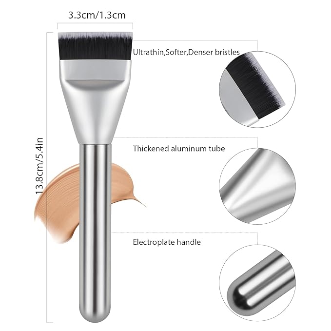 New Upgrade Flat Foundation Brush,Korean Makeup Brush Spatula Facial Brush for Liquid Foundation,Premium Face Makeup Brush for Blending Cream