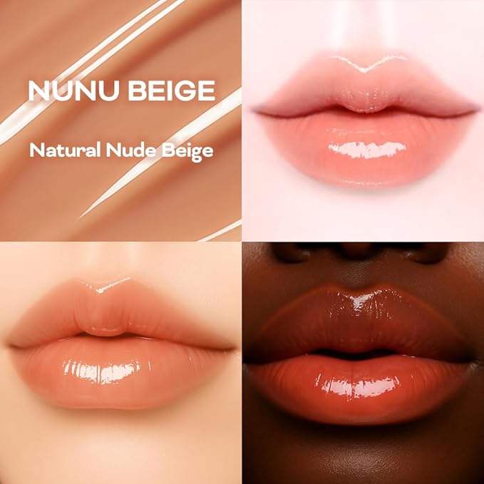 KEYBO Melting Change Plumping Lip Balm – Hydrating Glossy Tinted Lip Plumper, Non-Sticky MLBB Balm for Smooth, Natural Volume – Moisturizing K-Beauty Lip Treatment (01. Nunu Beige)