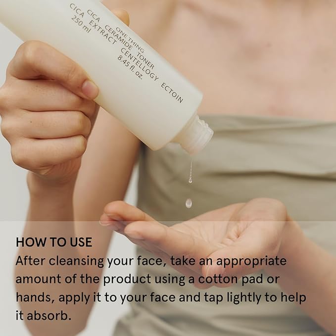 ONE THING CICA Ceramide Toner 8.45 Fl Oz | Centella Asiatica Soothing Calming Hydrating Facial Toner for Sensitive Dry Combination Skin, Barrier Repair Strengthening, Firming | Vegan Korean Skin Care