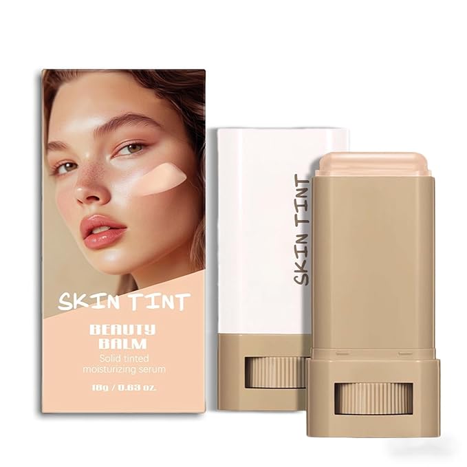 Tinted Moisturizer Stick - Foundation & Serum Hybrid for a Natural, Healthy-Looking Glow, Hydrating Skin Tint Balm with Buildable Coverage, Ideal for Mature & Dry Skin Types (# 04, 0.63 oz)