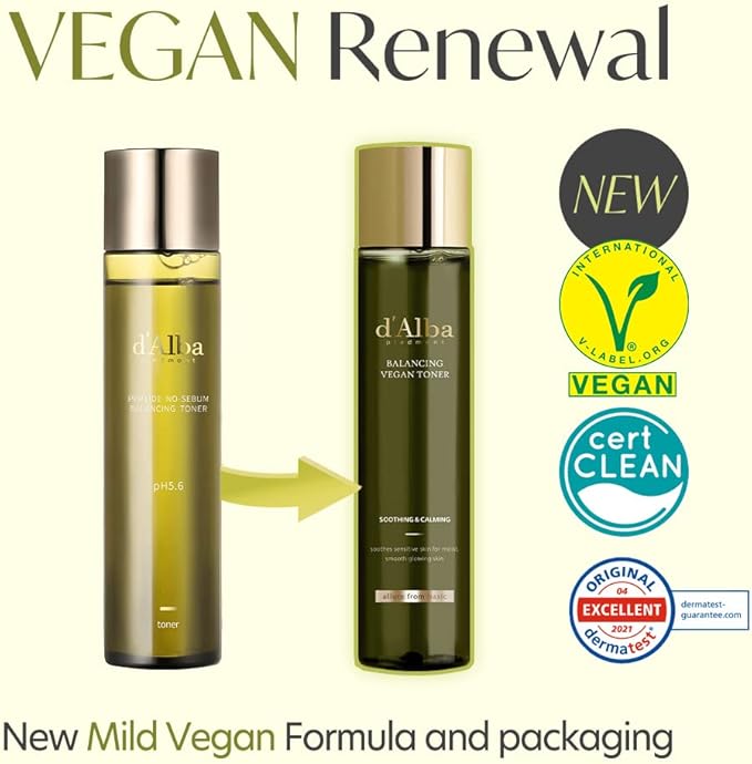 d'alba Piedmont Italian White Truffle Mild Skin Balancing Vegan Toner, Mild pH Formula, Suitable for Sensitive Skin, Lightweight Finish