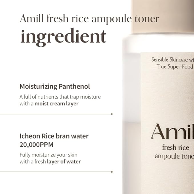 Amill Fresh Rice Ampoule Toner (200ml) - Hydrating & Soothing Vegan Face Toner