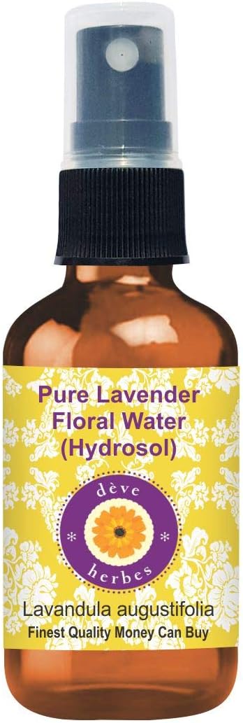 Deve Herbes Pure Lavender Floral Water (Hydrosol)(Lavandula Augustifolia) Natural Therapeutic Grade for Skin - 100ml (3.38 oz)