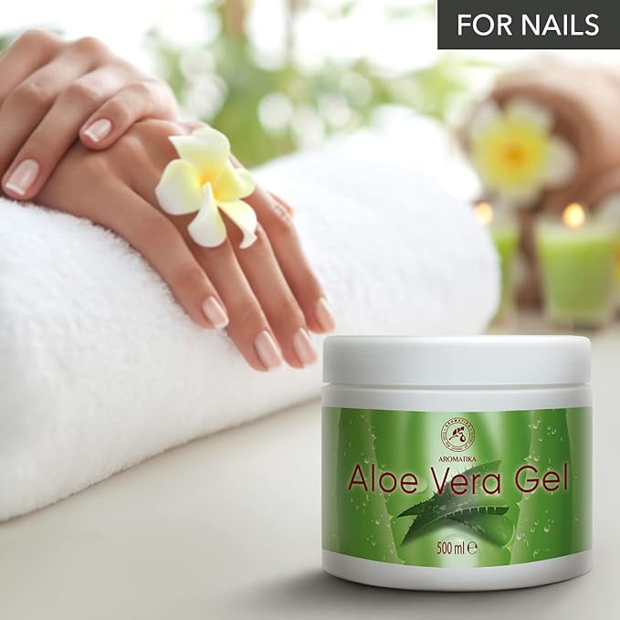 AROMATIKA Aloe Vera Gel 17 Fl Oz (500ml) - Hydrating Aloe Vera Gel for All Skin Types - Aloe Barbadensis - Aloe Gel for Skincare & Haircare - Aloe Vera for Dry Skin - After Shave Aloe Gel