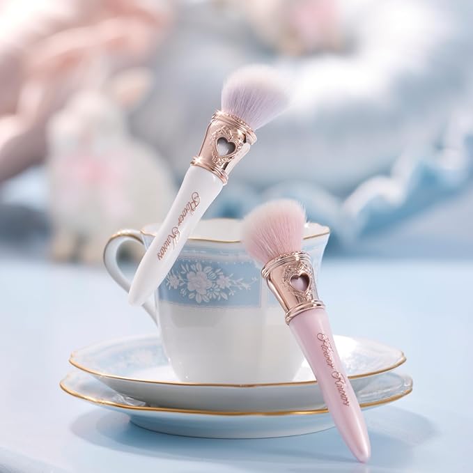 Flower Knows Bunny Garden Blush Brush,Soft Powder Brush For Cheeks,Face Makeup Brush For A Sculpted Look(Pearl Pink)