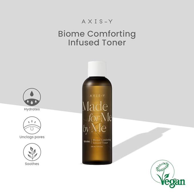 AXIS-Y Biome Comforting Infused Toner with 5 Probiotics Complex, Mugwort & Centella Asiatica - Soothing, Moisturizing, Hydrating for All Skin Types - Korean Skin Care - 200ml / 6.76 fl. oz.