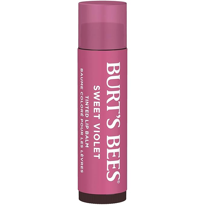 Burt's Bees 100% Natural Tinted Lip Balm, Sweet Violet, 0.15 Oz, Pack of 2