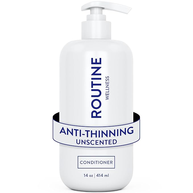 Routine Wellness Anti-Thinning Deep Conditioner for Thinning Hair to Reduce Breakage - CLINICALLY TESTED Formula with DHT Blockers Saw Palmetto, Nettle Oil - Unscented Conditioner