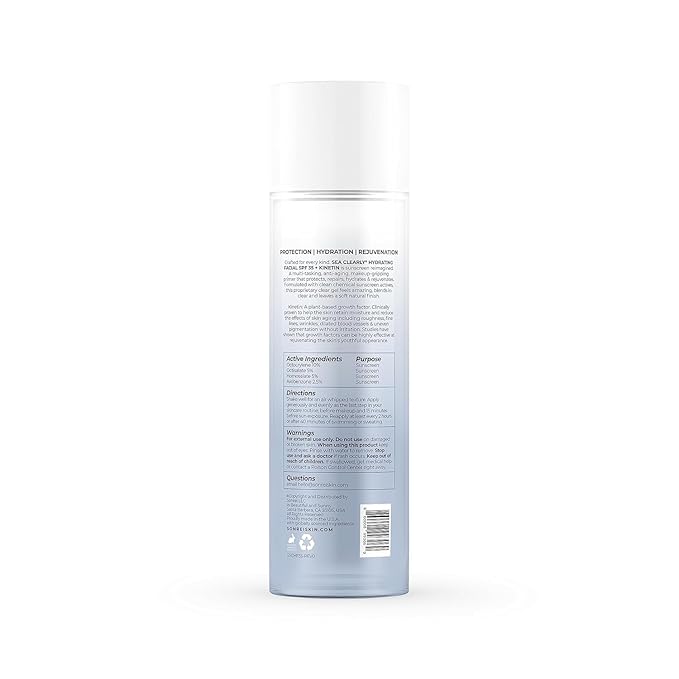 Sonrei Sea Clearly Hydrating Facial SPF 35 + Anti-aging Growth Factor Clear Sunscreen Gel & Primer | Broad Spectrum UV Protection | Water Resistant | Non-greasy - 1.7 Fl oz. (2-Pack)